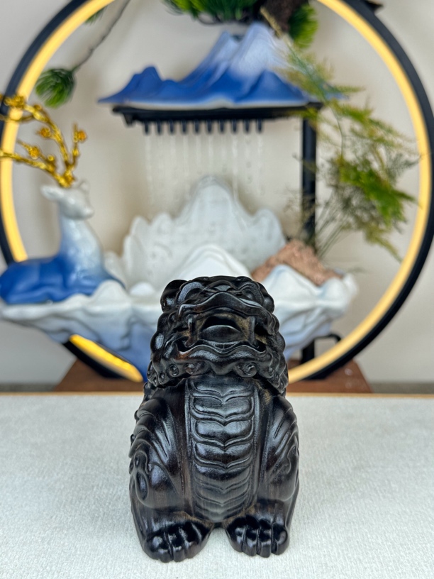 印尼达拉干正区摆件貔貅天然原木雕刻精工高抛