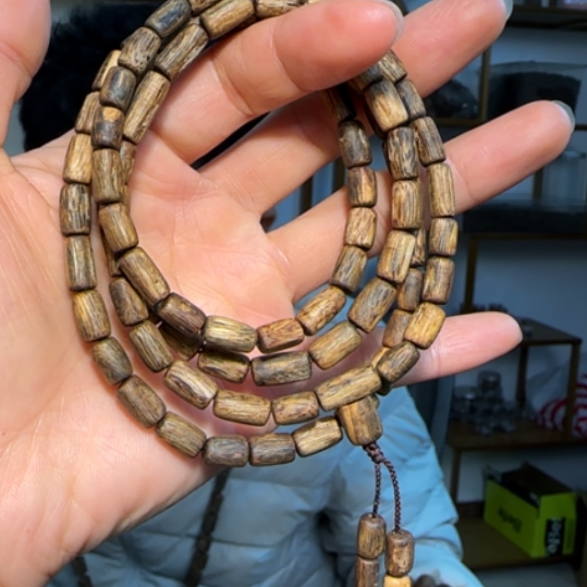 【闪购商品】沉香手串老白棋链子16.2克