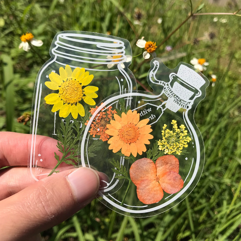 瓶子里的童年儿童手工DIY干花书签材料包鲜花树叶塑封植物标本