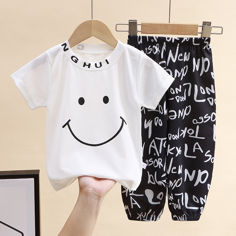 【粉丝福利】儿童夏季冰丝短袖套装中大童休闲运动装洋气速干衣