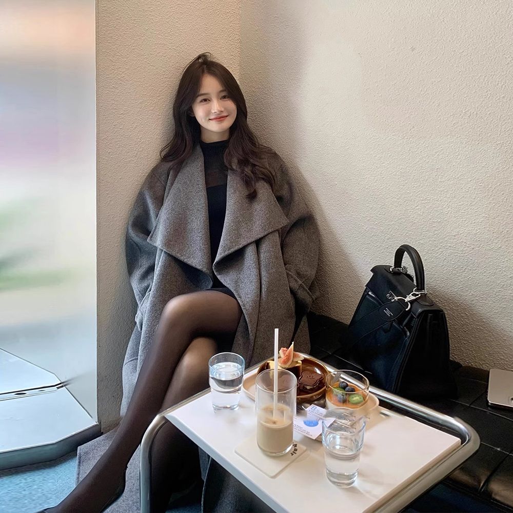 2023秋季新款气质氛围感慵懒大翻领韩剧女主大衣