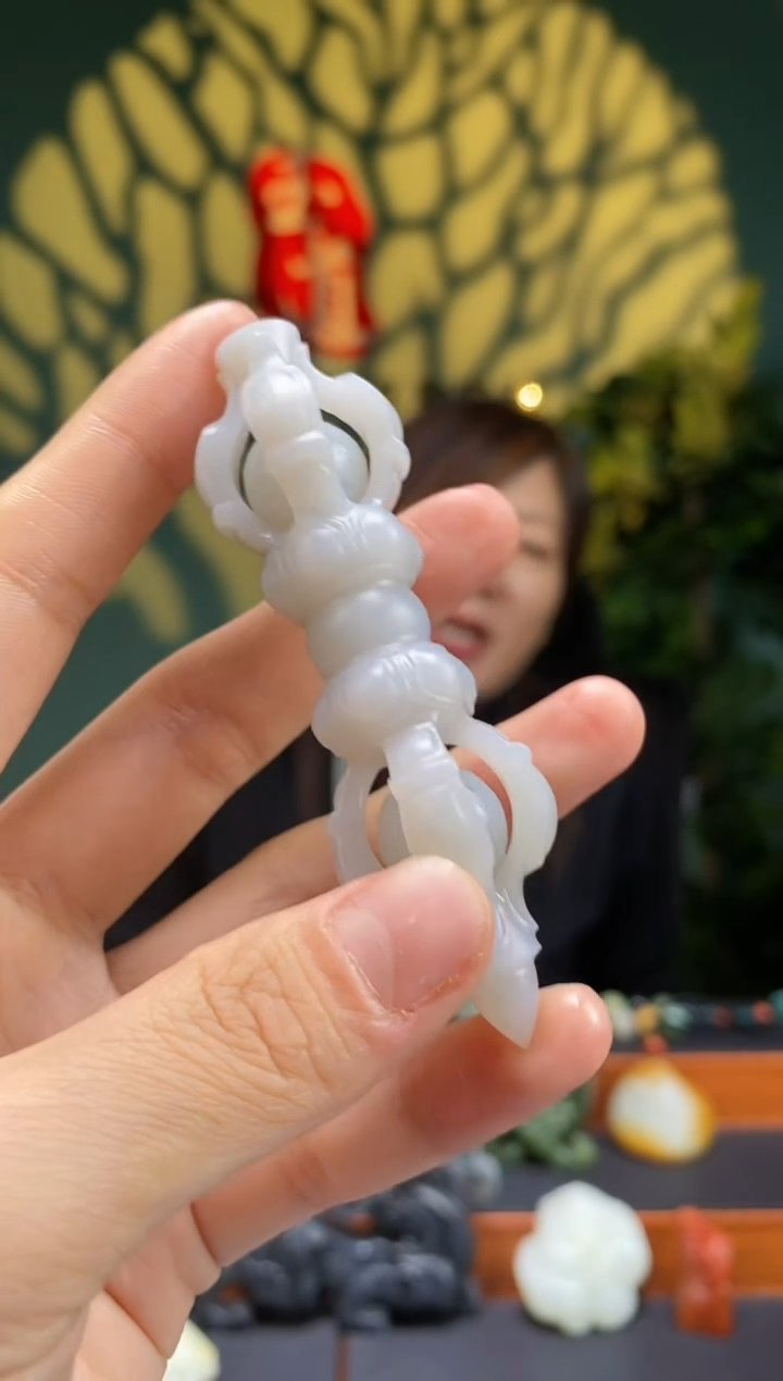 【闪购商品】和田玉-未镶嵌烟紫杵挂件