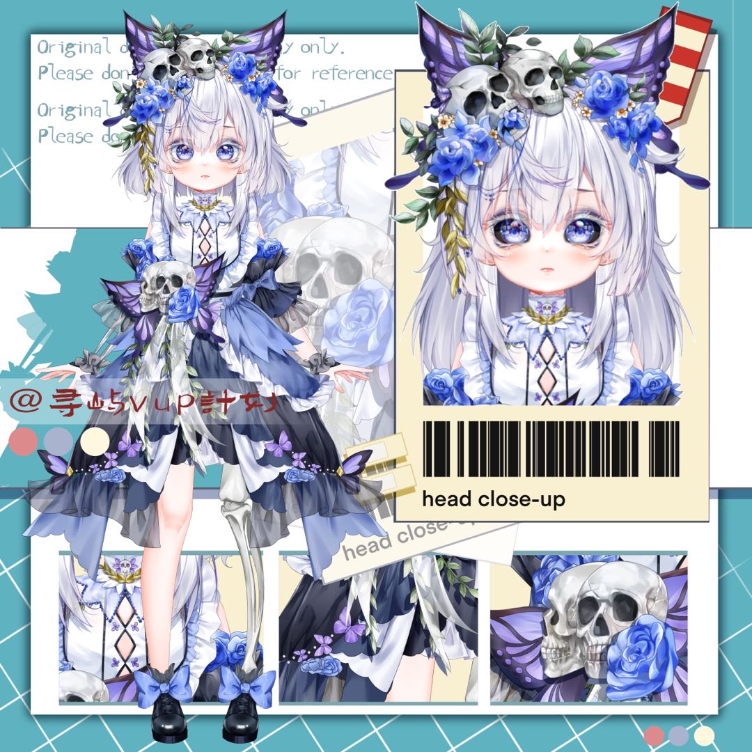 live2d成品 模型 日系蝴蝶黑瞳萝莉少女 二次元直播形象 虚拟主播