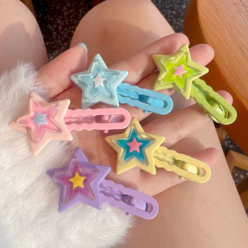 可爱甜酷多巴胺星星bb夹ins甜妹y2k五角星侧边发卡百搭可爱头饰女