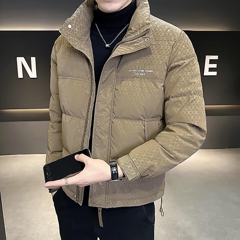 波司澄轻薄羽绒服男短款冬季潮牌2023新款立领印花痞帅加厚男士冬
