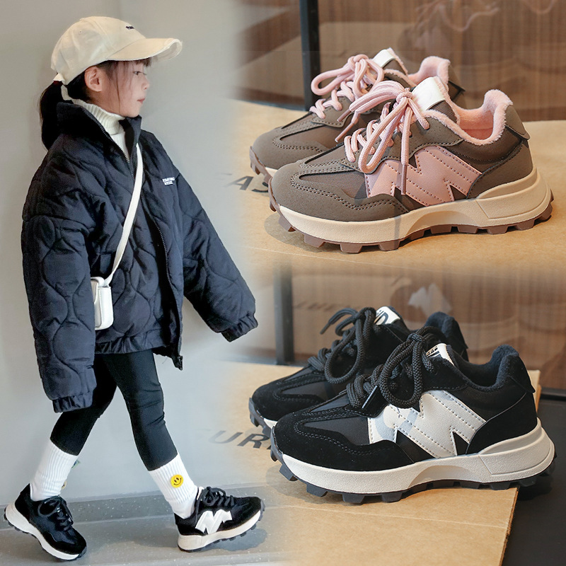 回力瑞女童鞋运动鞋2023新款秋冬儿童鞋子加绒加厚二棉鞋冬季男童