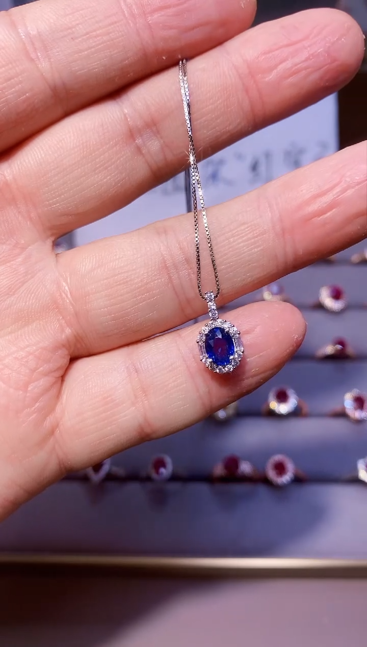 【闪购商品】蓝宝石颈饰银S925镶嵌1