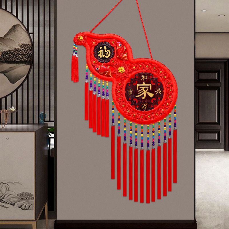 中国结挂件福禄寿葫芦客厅大号桃木福挂饰送长辈礼物新年春节装饰