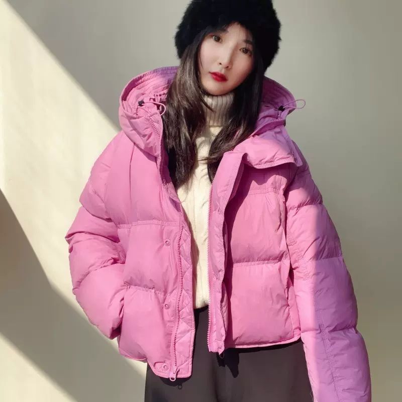 短款棉服女加厚保暖连帽轻面包服时尚冬季外套2023新款