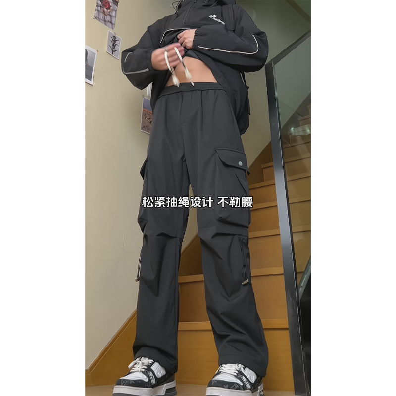美式机能防水冲锋裤男款冬季东北保暖加绒工装裤高街潮牌滑雪长裤