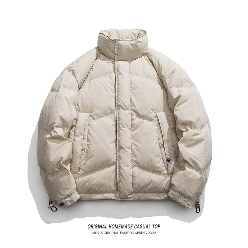 OLDTRIBE潮牌复古工装羽绒服男冬季情侣保暖外套白鸭绒休闲棉服潮