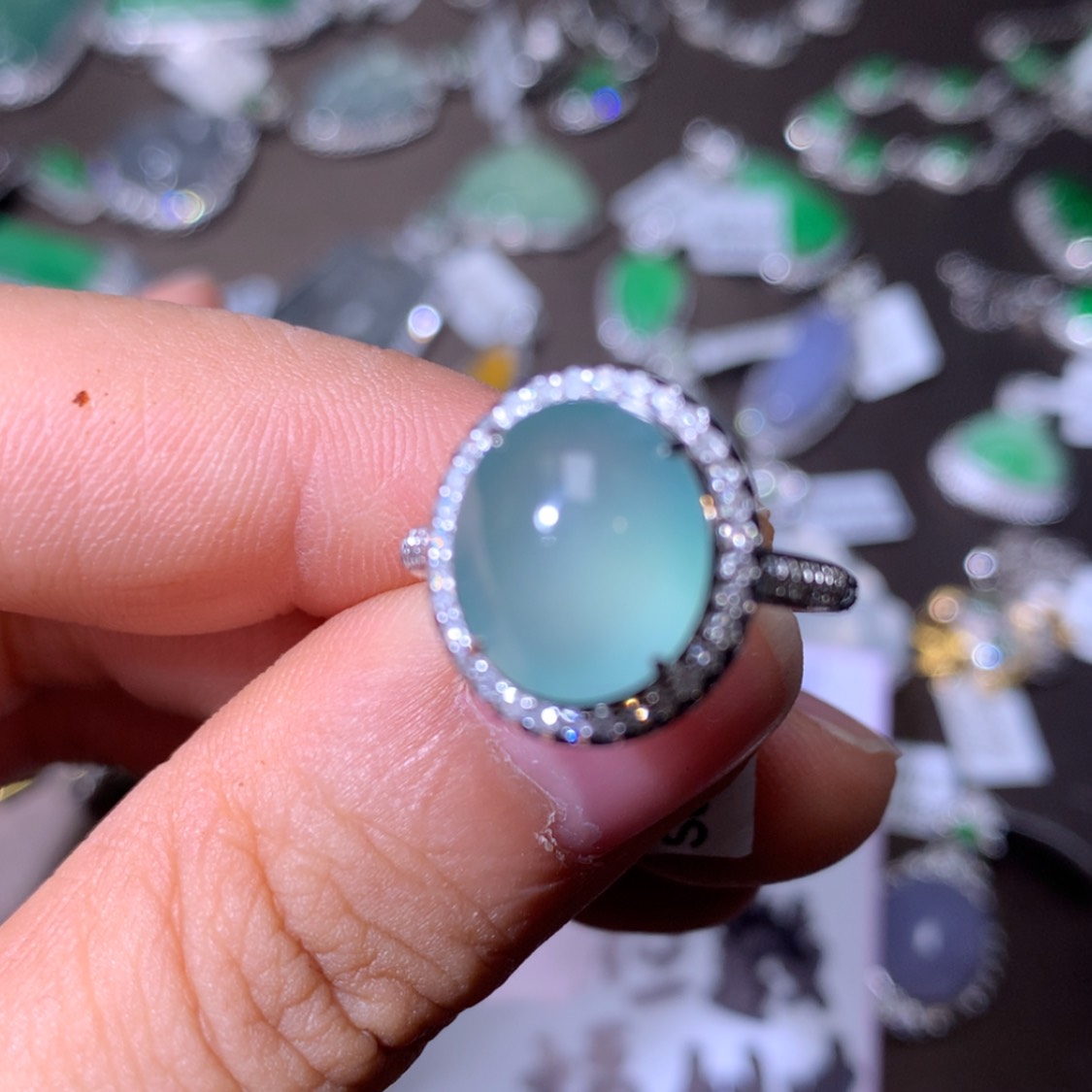 【闪购商品】翡翠戒指18K金镶嵌