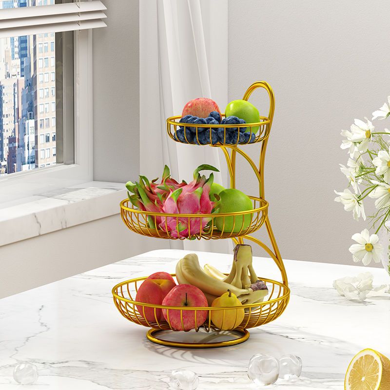 高端轻奢多层水果盘架家用客厅茶几干果零食摆放盘2023新款水果篮