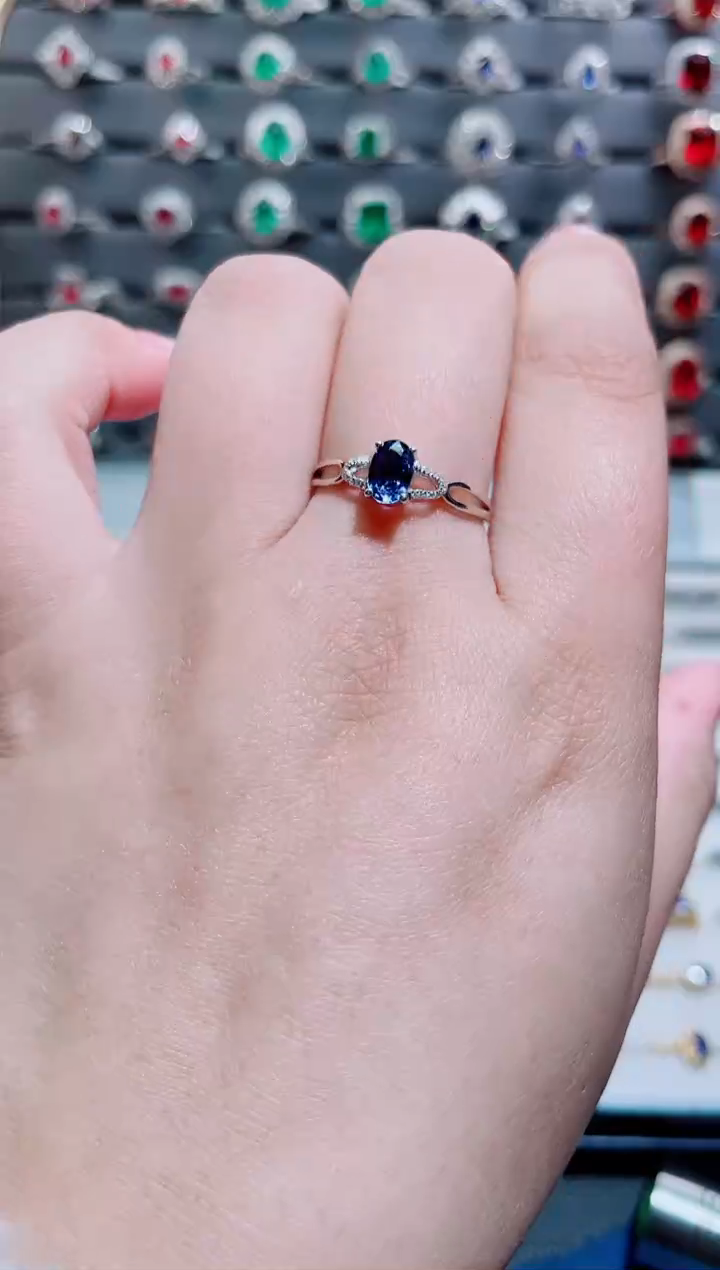 【闪购商品】蓝宝石戒指18K金镶嵌·