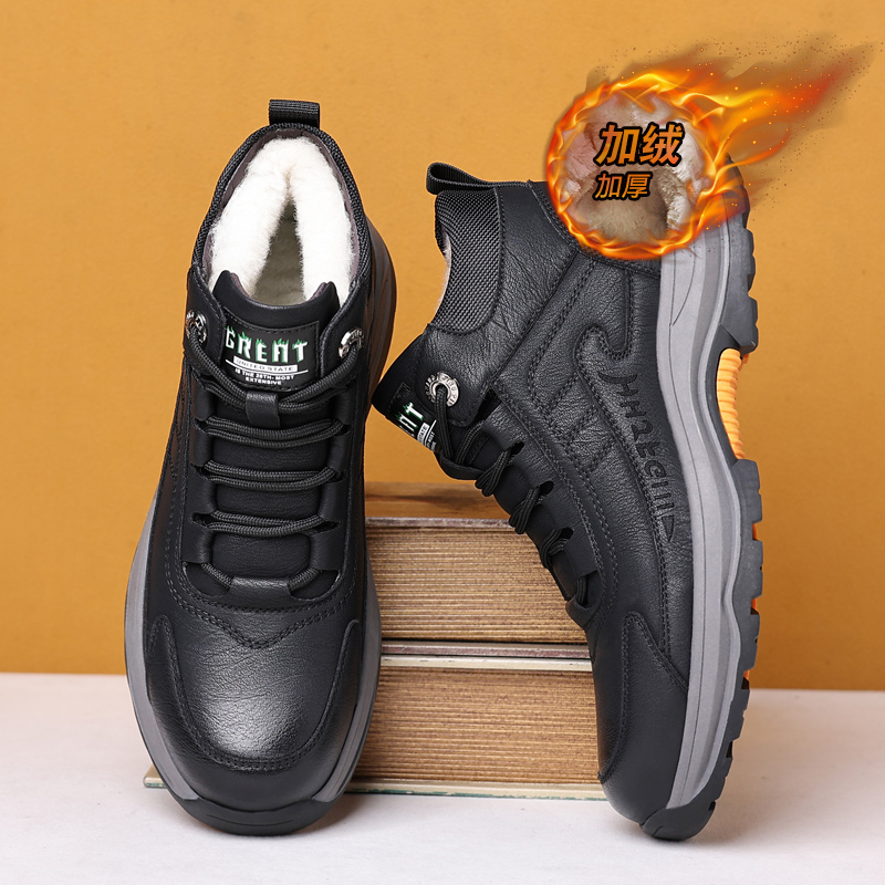 城市⁬骆驼冬季加绒加厚防寒雪地马丁靴男士高帮时尚保暖棉鞋男款