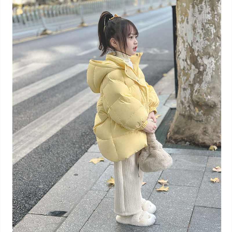 时髦棉衣保暖外套潮女童加厚棉服冬季2023新款中长款儿童冬装
