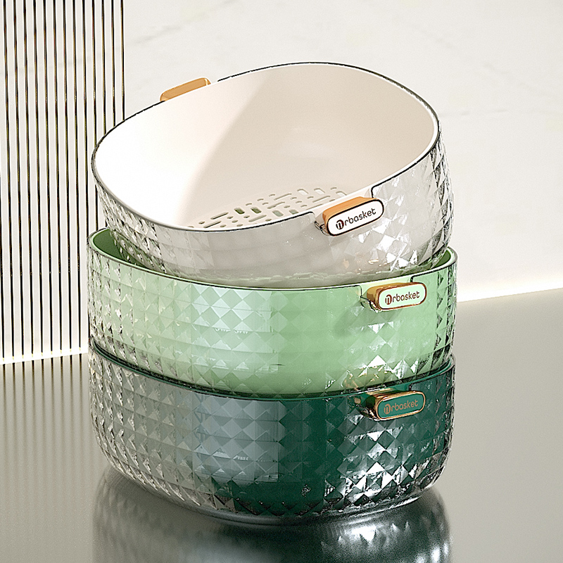 双层洗菜盆沥水篮厨房菜篮滤水篮洗水果神器轻奢淘菜盆菜篮子洗菜