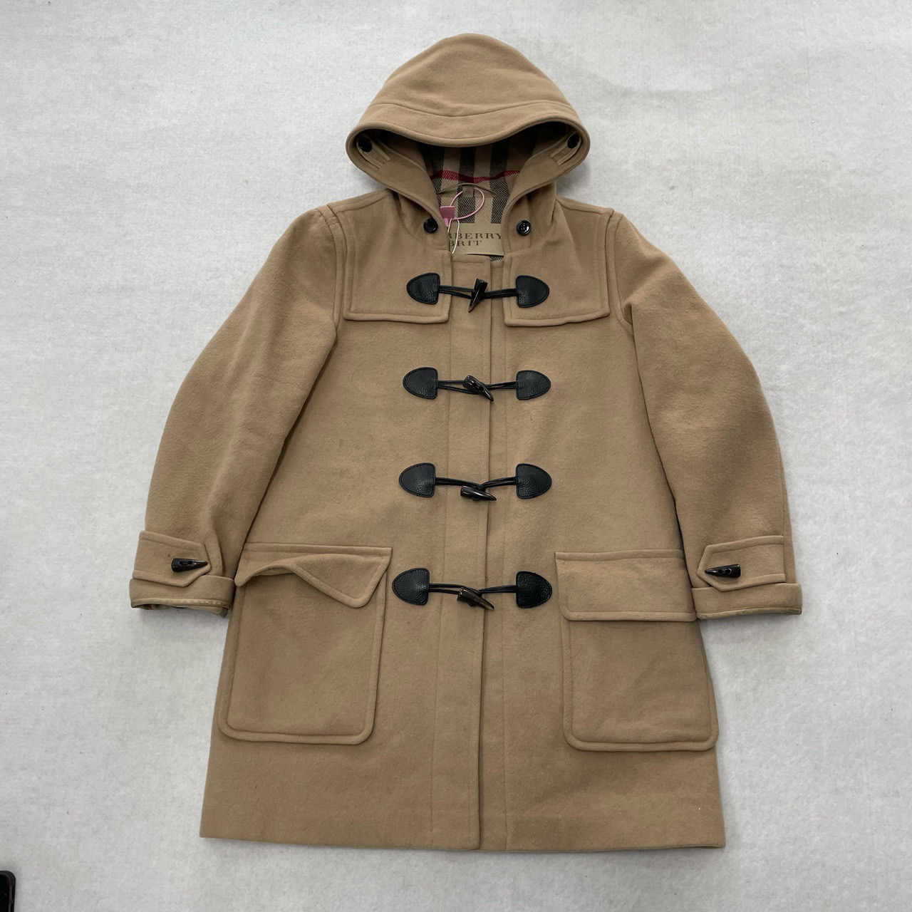 99新 BURBERRY/博柏利 卡其牛角扣大衣 uk10