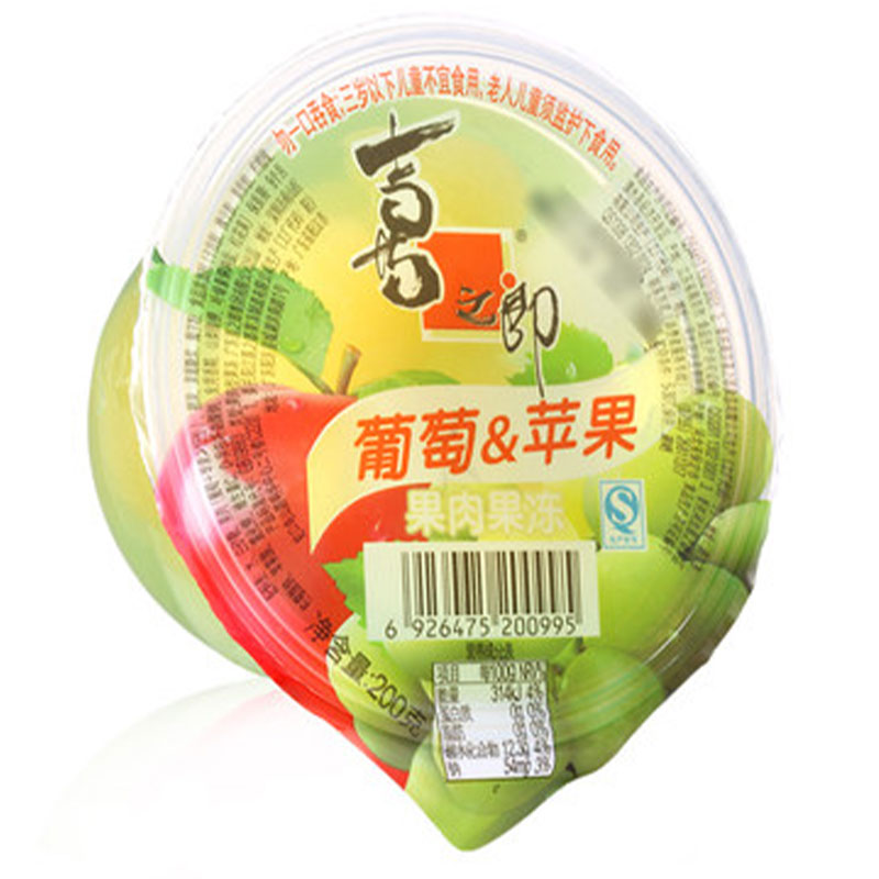 喜之郎  葡萄加苹果果肉果冻  200g/杯