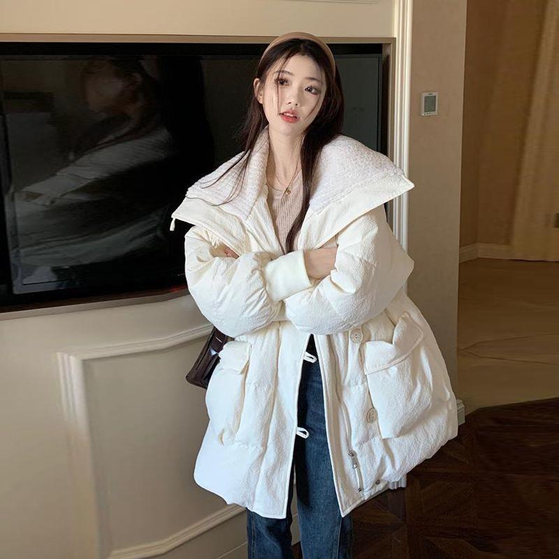 鸭鸭羽绒羽绒服女2023新款网红中款棉衣显瘦小个子温暖感冬季加