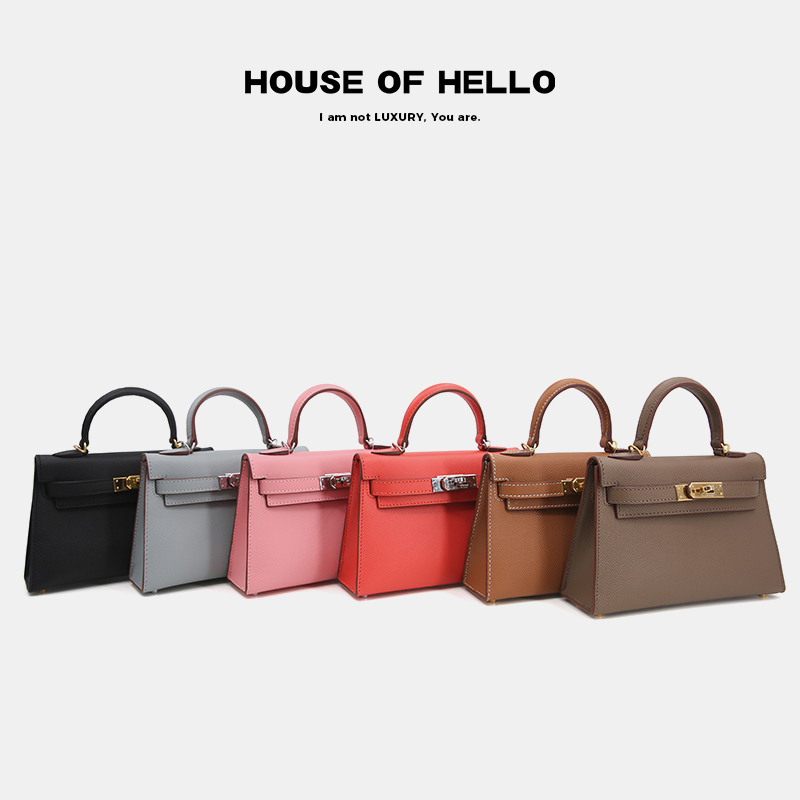 HOUSEOFHELLO气质风简约单肩时尚牛皮白色方形软面小方包斜跨