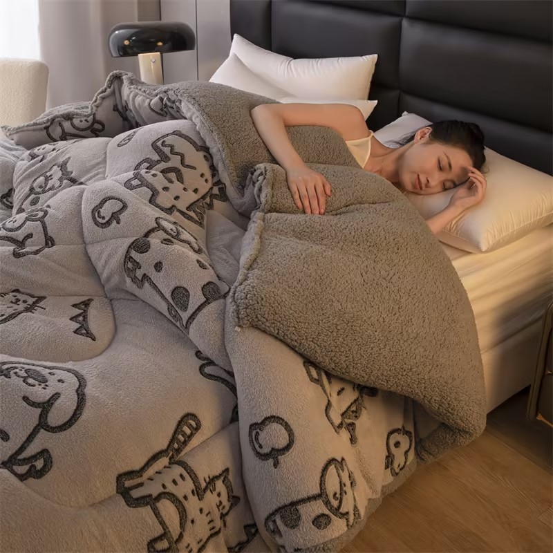 米乐被业 2023新款雪花绒冬被法莱绒被子被芯