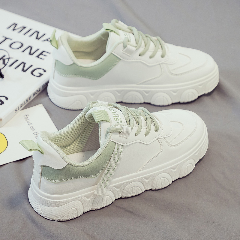 鸿星尔克领跑2024秋季新款小白鞋女冬秋款百搭运动休闲老爹鞋平底