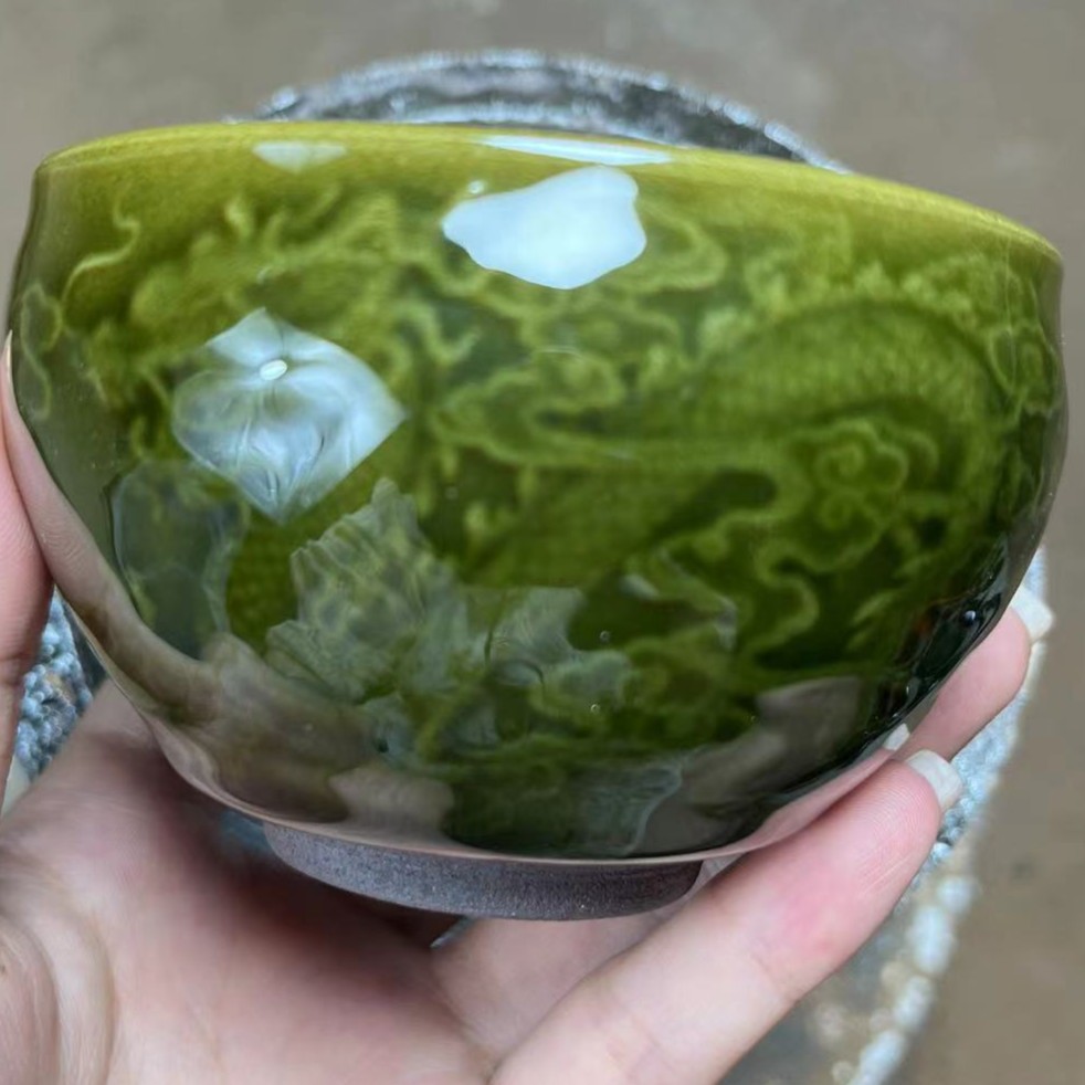 【闪购商品】绿玉龙凤盏 礼盒 证书