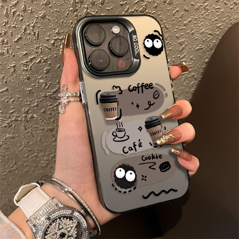 立体咖啡煤球适用苹果15手机壳iphone14/13新款12/11高级感xs防摔