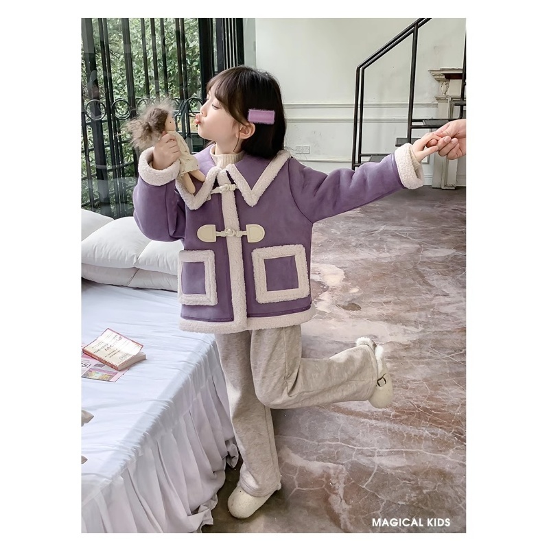 女童外套秋冬季2023新款儿童洋气宝宝冬装加厚上衣m37