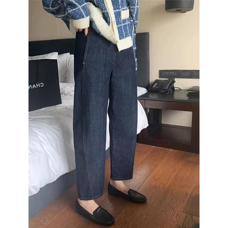 高腰休闲萝卜裤女2023年早冬新款卫裤宽松百搭九分哈伦奶奶裤女潮