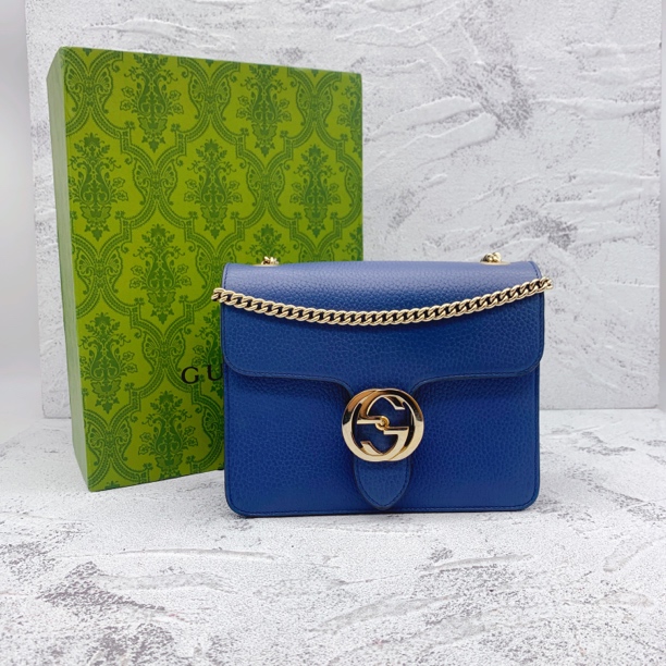 95新 GUCCI/GUCCI Gucci蓝色风琴款链条包24010063-01