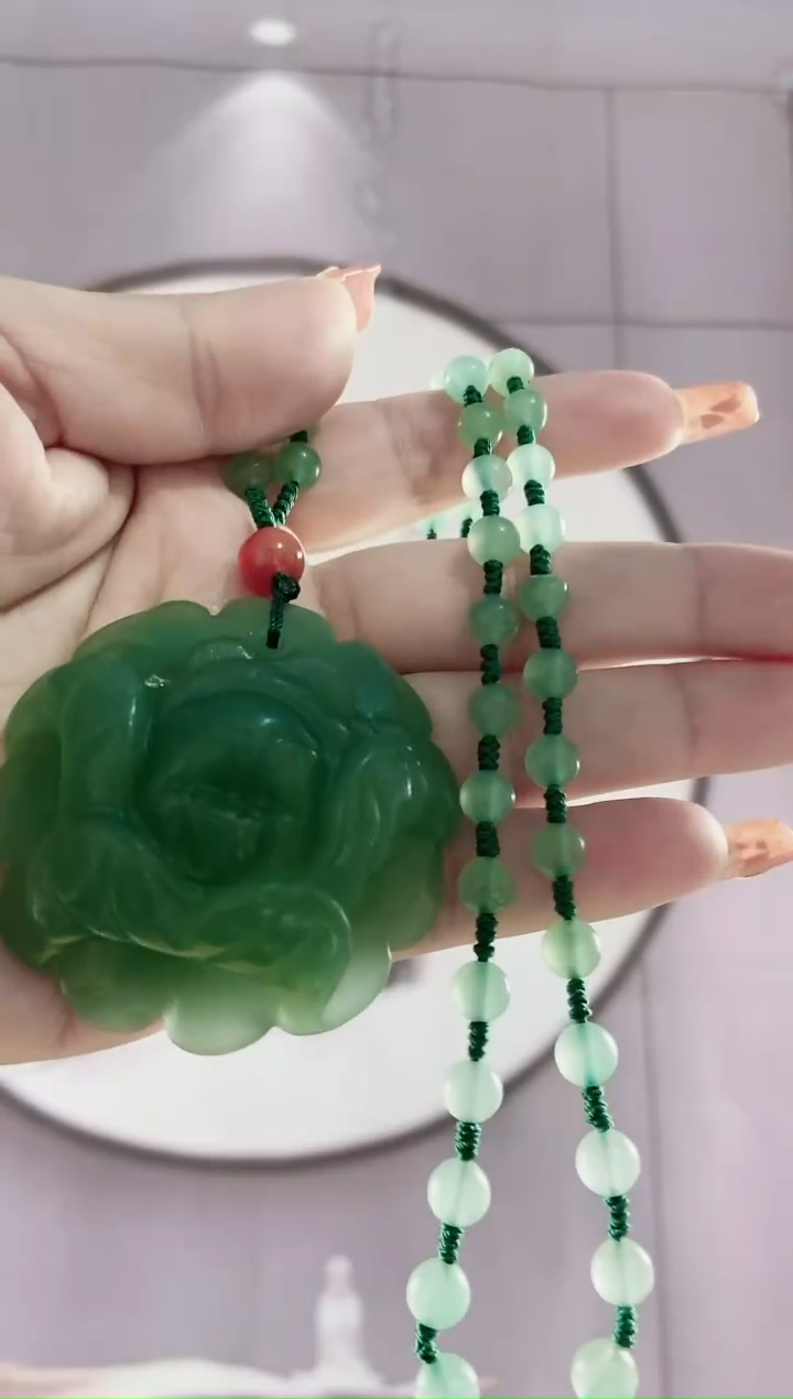 【闪购商品】东陵石吊坠未镶嵌东陵玉牡丹花吊坠多样性发货