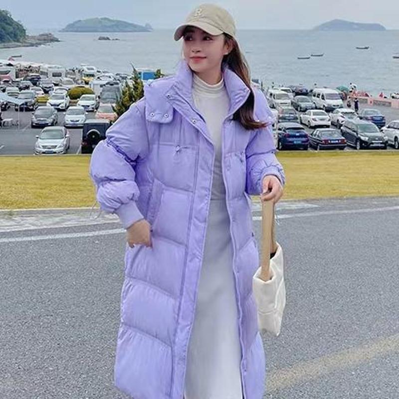 新款羽绒服女中长款休闲韩版宽松连帽收腰显瘦加厚白鸭绒外套