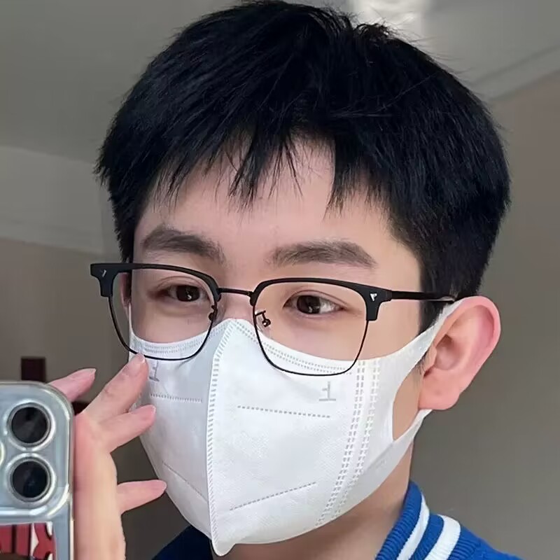 上新半框眼镜男款潮近视斯文败类理工男痞帅眼镜框眼睛潮牌防蓝光