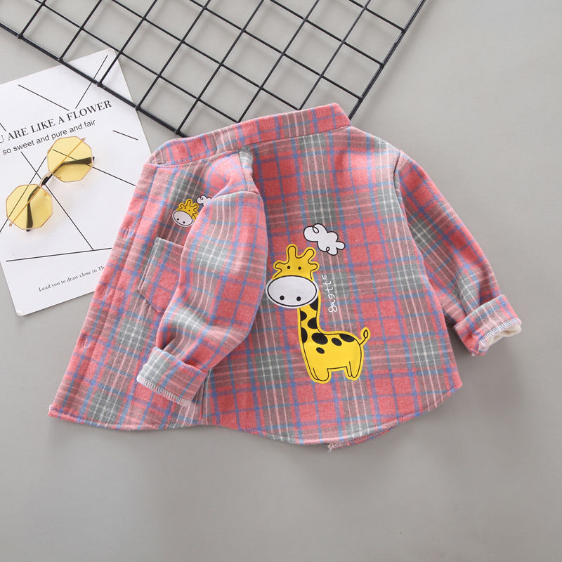 【冬季大促】男童长袖衬衫秋冬童装新款儿童衬衣女宝宝保暖加绒