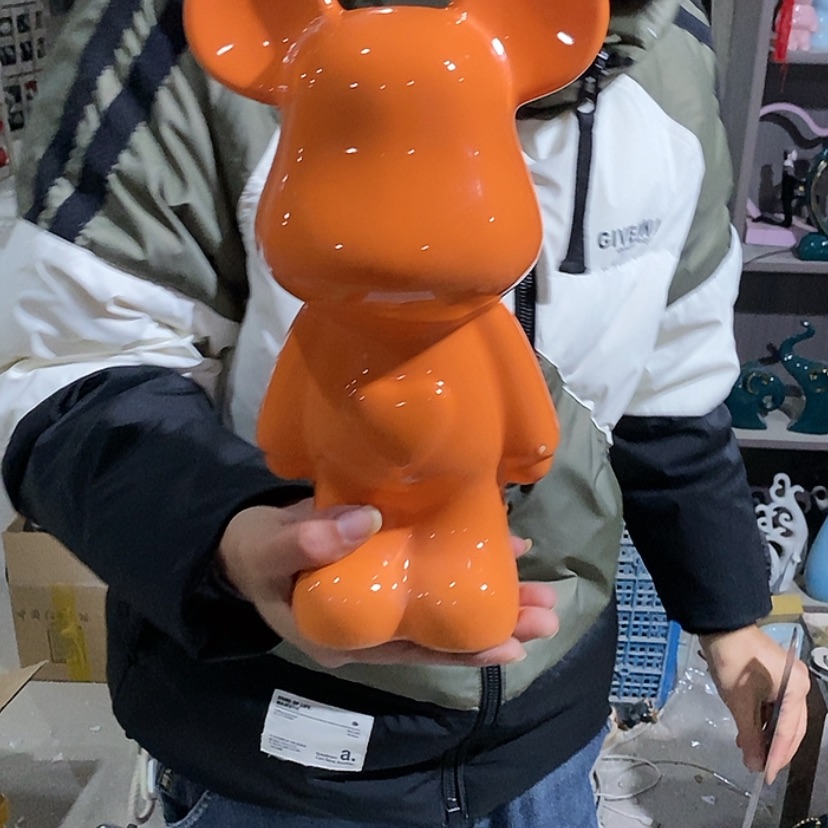 【闪购商品】陶瓷摆件橙色爱心熊