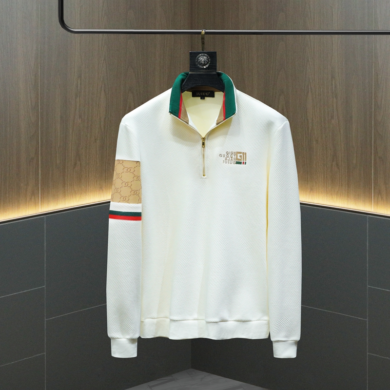 轻奢韩版修身百搭欧货高端刺绣拼接卫衣男潮牌时尚春秋潮流拉链衫