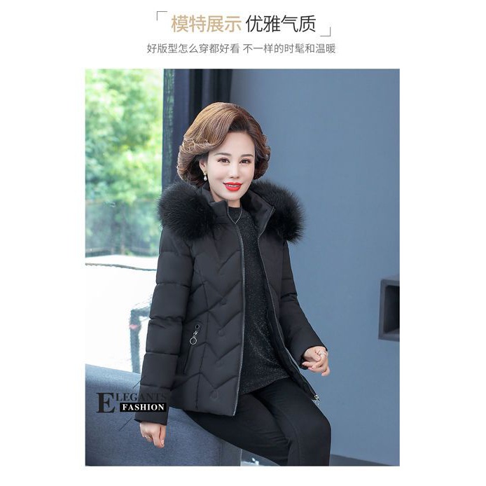爆款中老年羽绒衣女妈妈装羽绒羽绒服女短款冬季新款加大码同款款