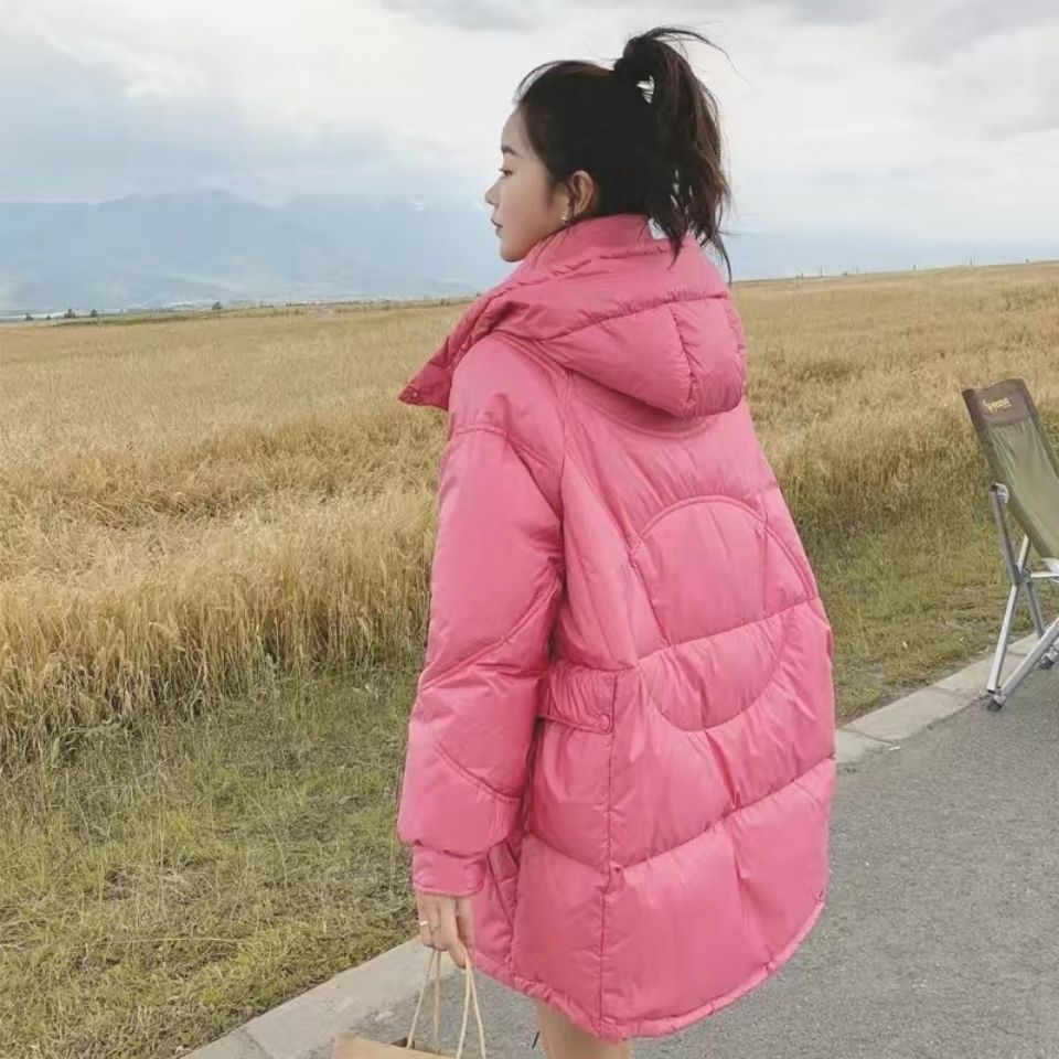 白鸭绒加厚羽绒服洋气韩版保暖中长款时尚女潮冬装2023年冬季新款