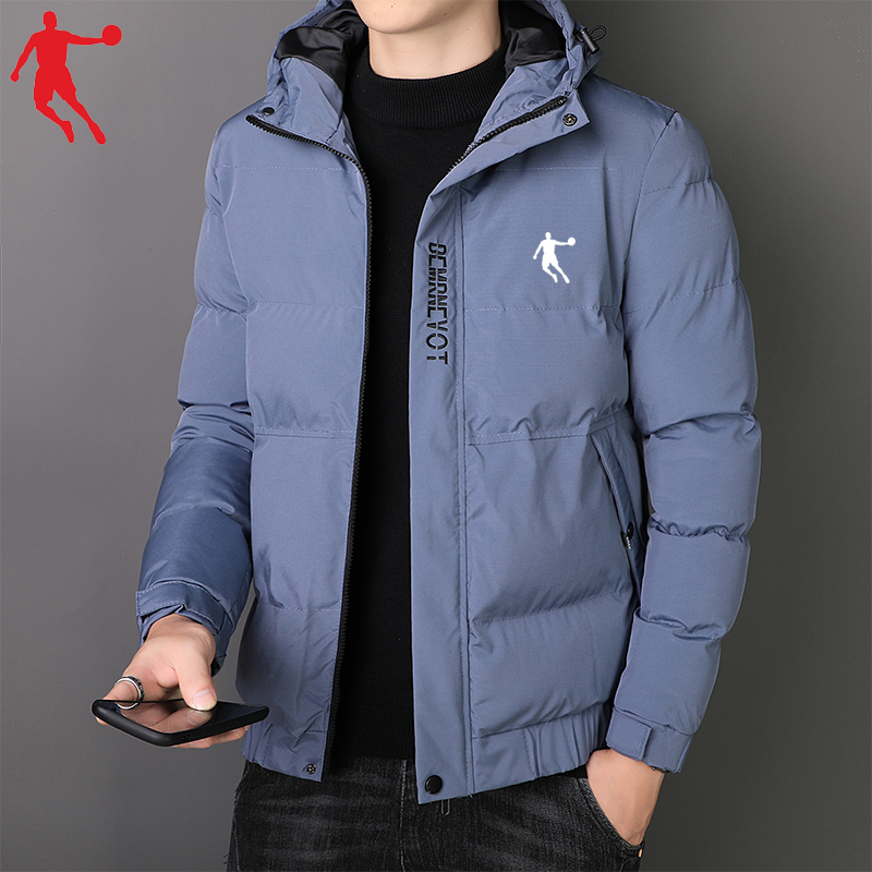 乔丹秋冬季连帽棉衣男保暖加厚时尚休闲男士棉服宽松潮流防风棉袄