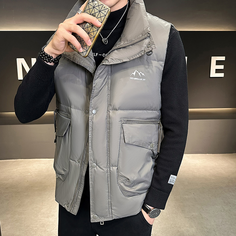 波司登冬季爆款羽绒服马甲男士潮牌白鸭绒无袖立领坎肩背心运动休
