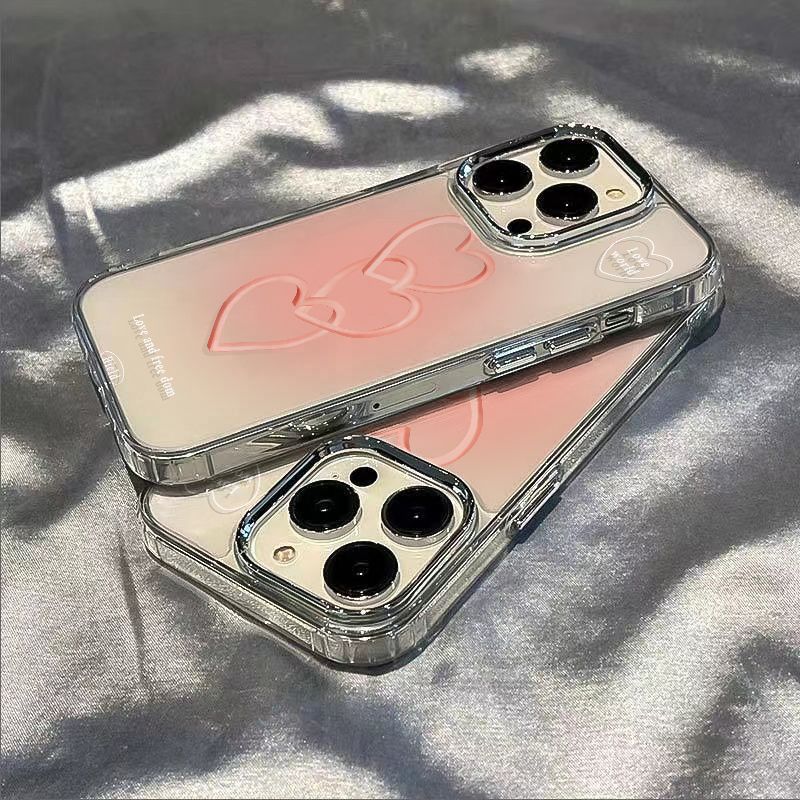 晕染爱心14promax苹果13手机壳iPhone12软11简约ins风7/8plus防摔