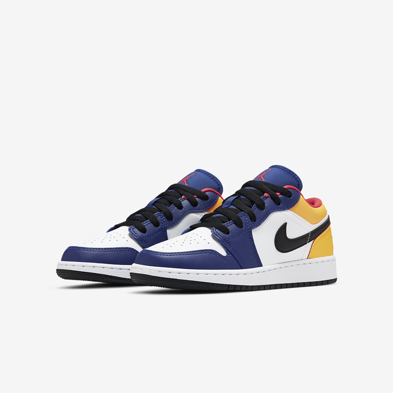 Air Jordan 1 Low GS AJ1女款 蓝黄 低帮休闲篮球鞋 553560-123