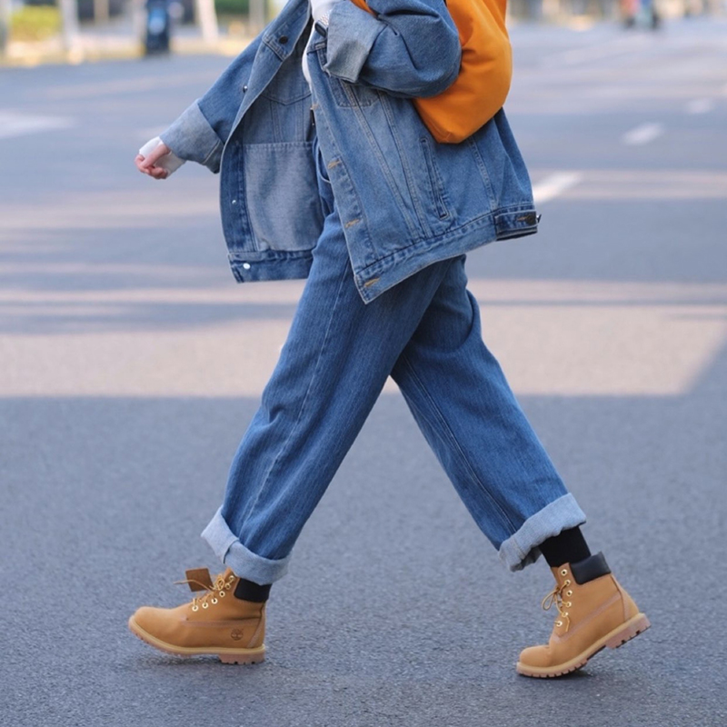 Timberland添柏岚 户外休闲防水 男女款经典大黄靴马丁靴 宽版