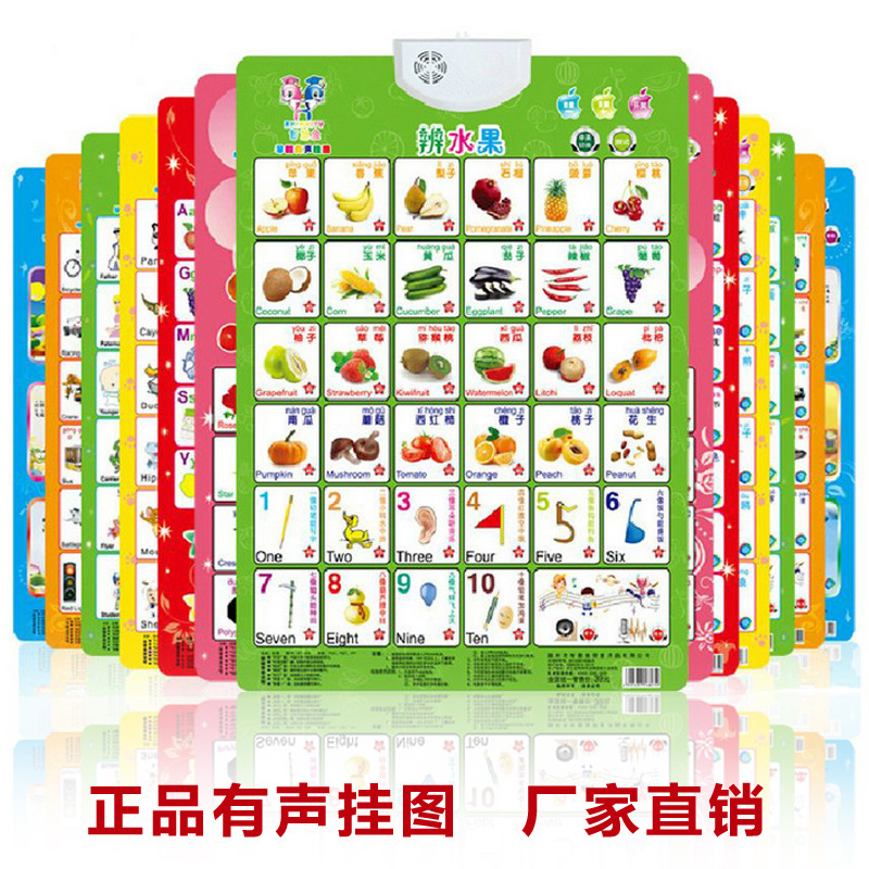 早教有声挂图儿童宝宝电子发声读物认知学习挂画宝宝识字拼音数字