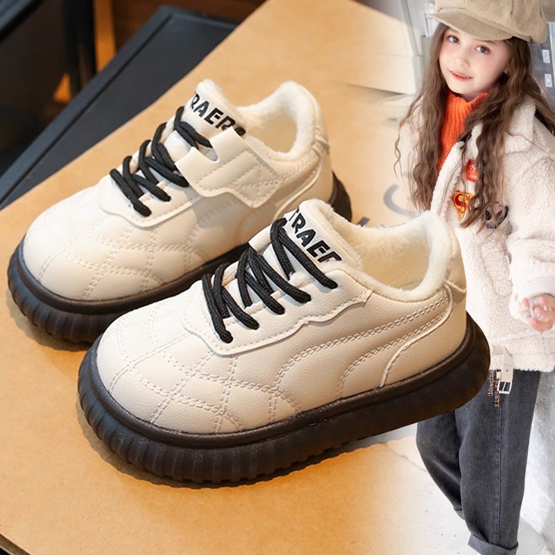回力瑞女童2023秋季加绒新款儿童鞋子秋冬款保暖加厚防滑运动鞋潮