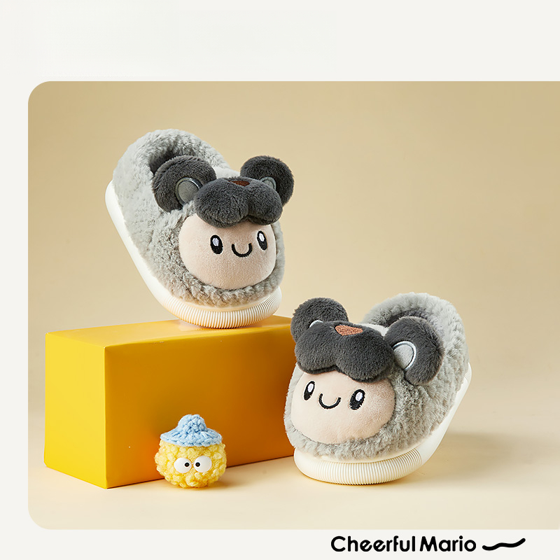 儿童棉鞋秋冬保暖室内家居休闲毛毛鞋秋冬季男女童室外防滑棉鞋子