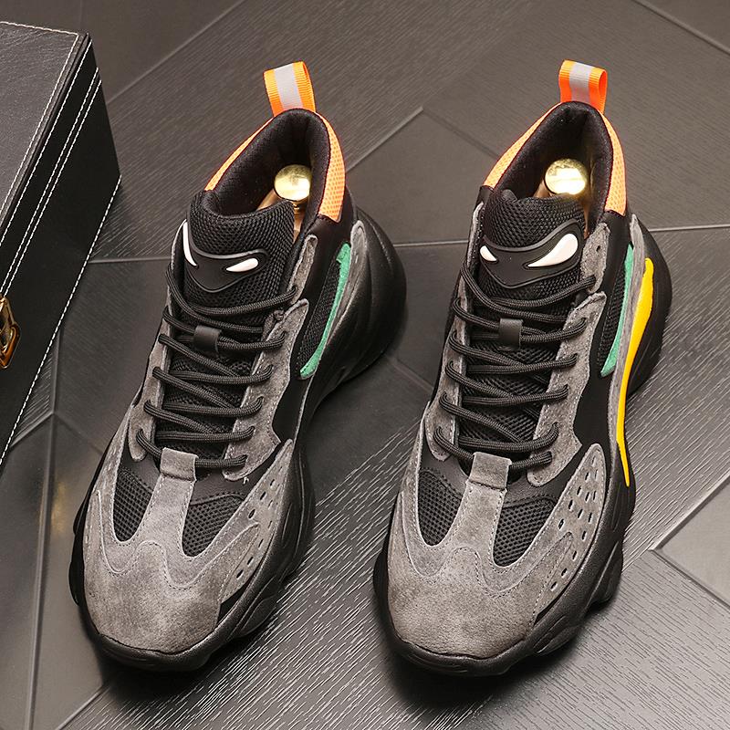 ins老爹鞋男鞋2024秋季新款潮牌高筒鞋子男百搭旅游运动休闲鞋男