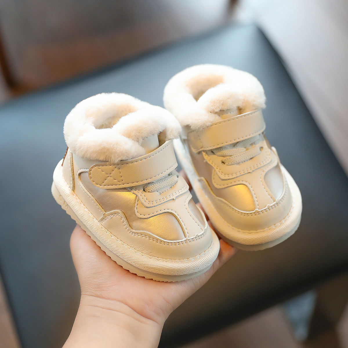 ABC宝宝鞋子冬款加绒雪地靴儿童学步鞋婴儿保暖鞋小童鞋女宝男童